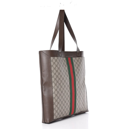Gucci GG Supreme Monogram Web Large Ophidia Vertical Shopping Tote Brown 4 of 10