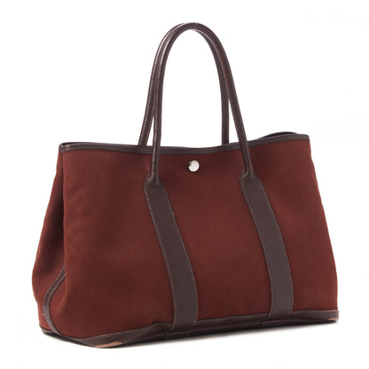 Hermes Toile Buffle Gala Garden Party 36 MM Havane Rouge H 2 of 9