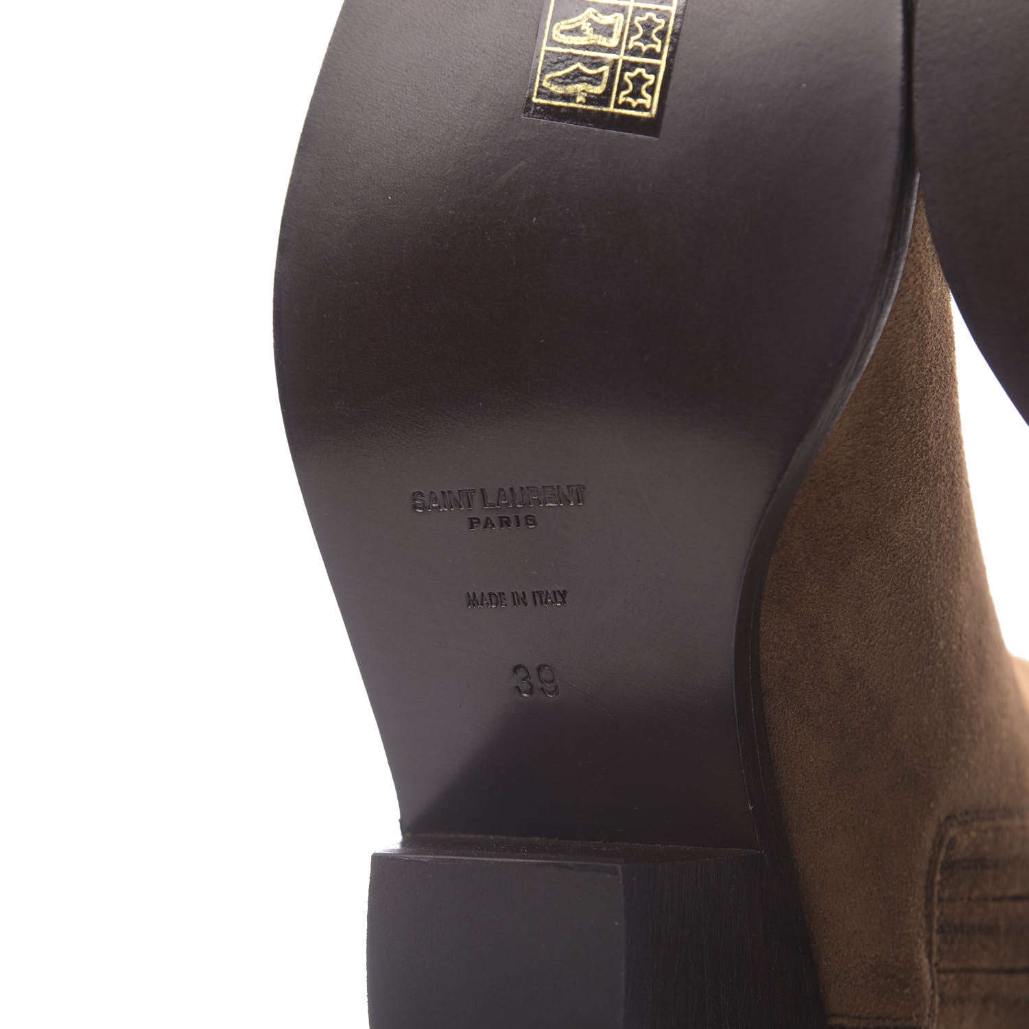 Saint Laurent Suede Brit Souple Ankle Boots 39 Brown 9 of 11