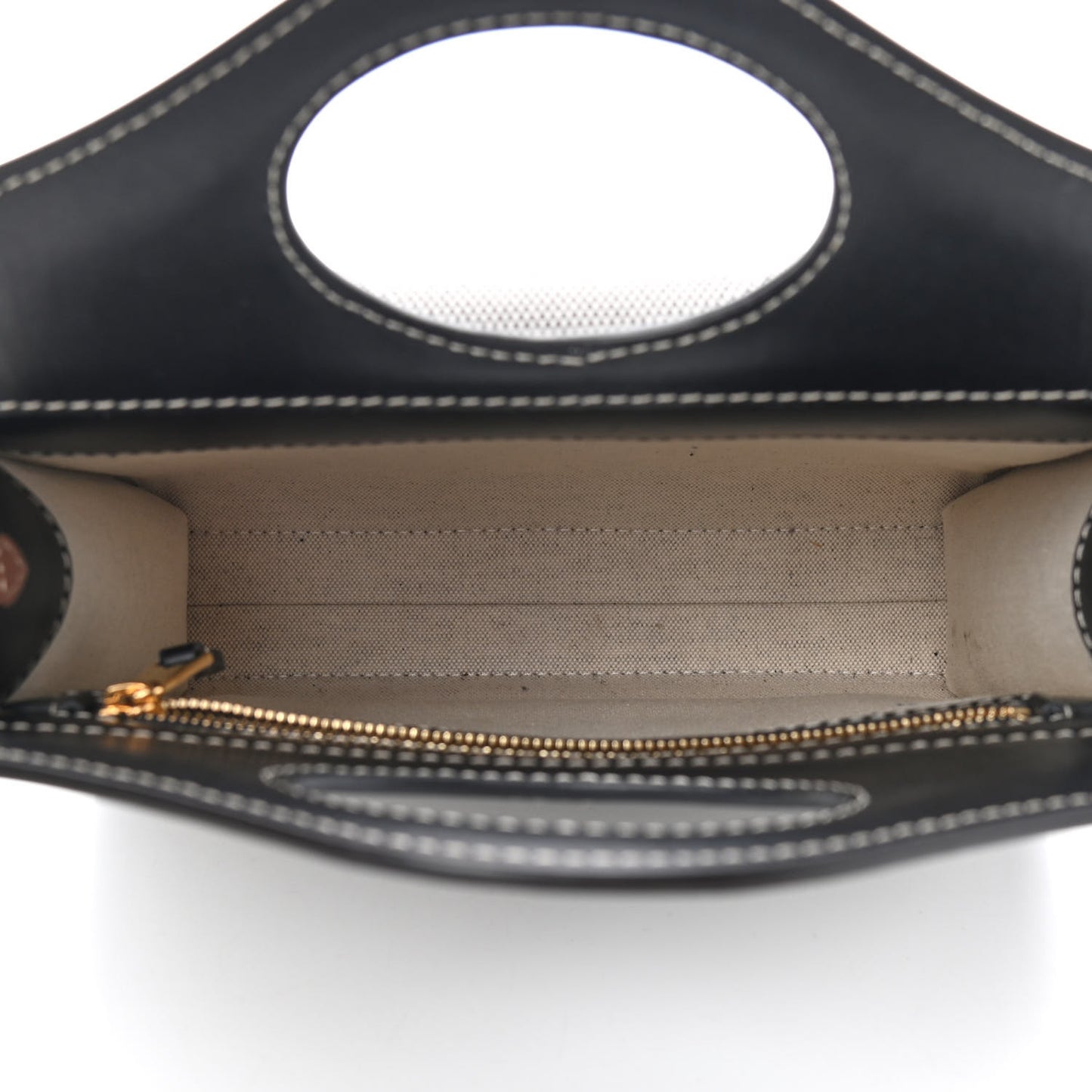 Smooth Calfskin Canvas Two Tone Mini Pocket Bag Black Tan