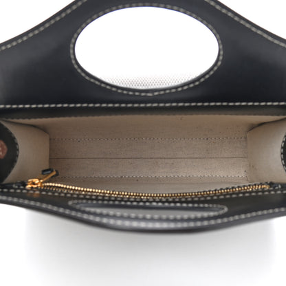 Burberry Smooth Calfskin Canvas Two Tone Mini Pocket Bag Black Tan 5 of 11