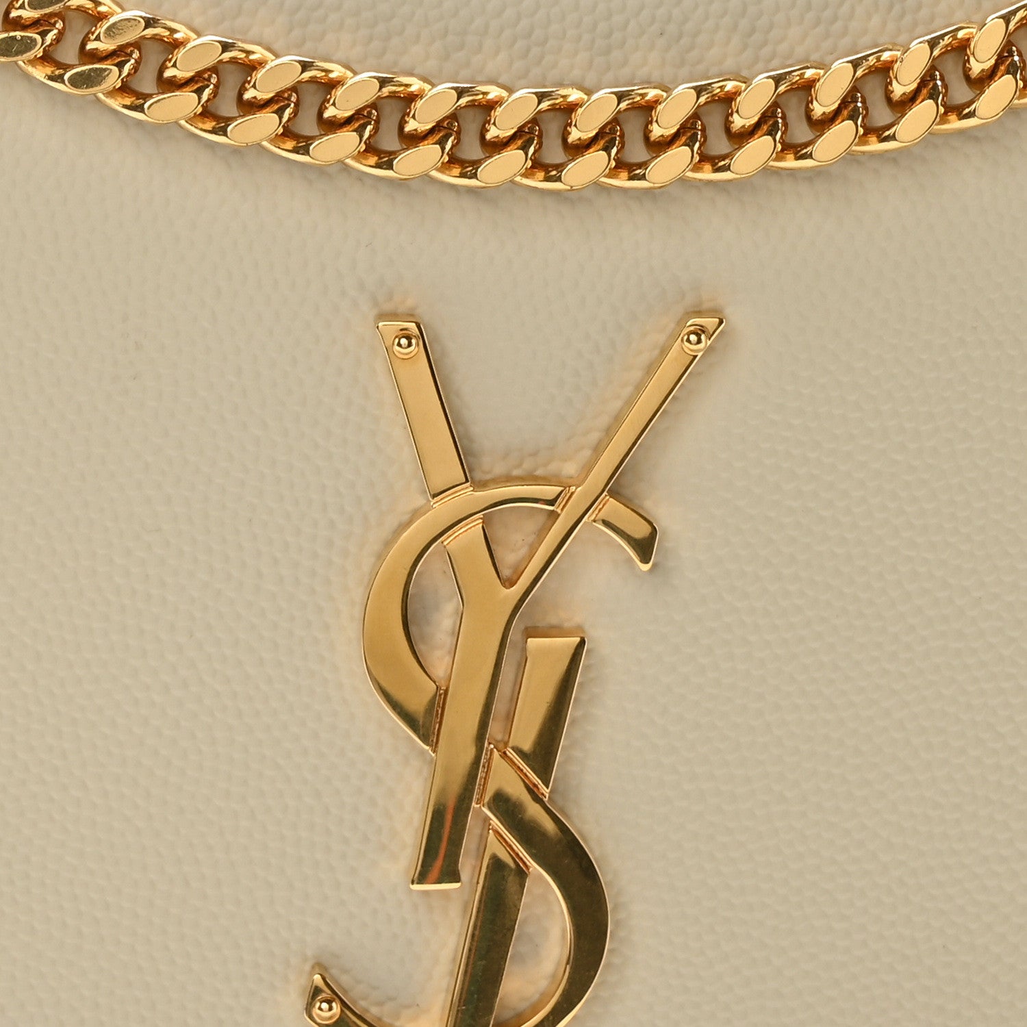 Saint Laurent Grain De Poudre Calfskin Medium Classic Monogram Kate Tassel Satchel Crema Soft 8 of 10