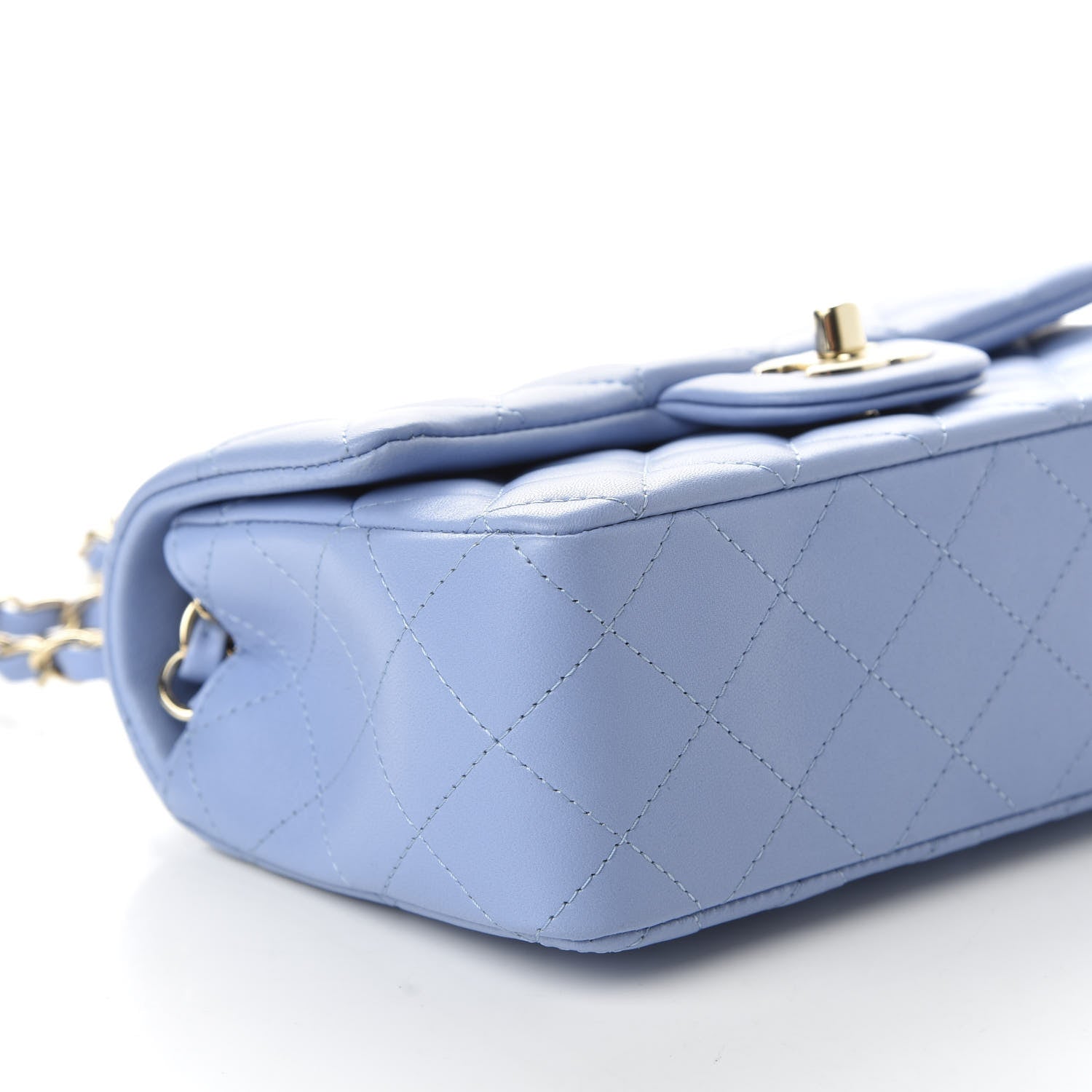 Chanel Lambskin Quilted Mini Rectangular Flap Light Blue 6 of 11
