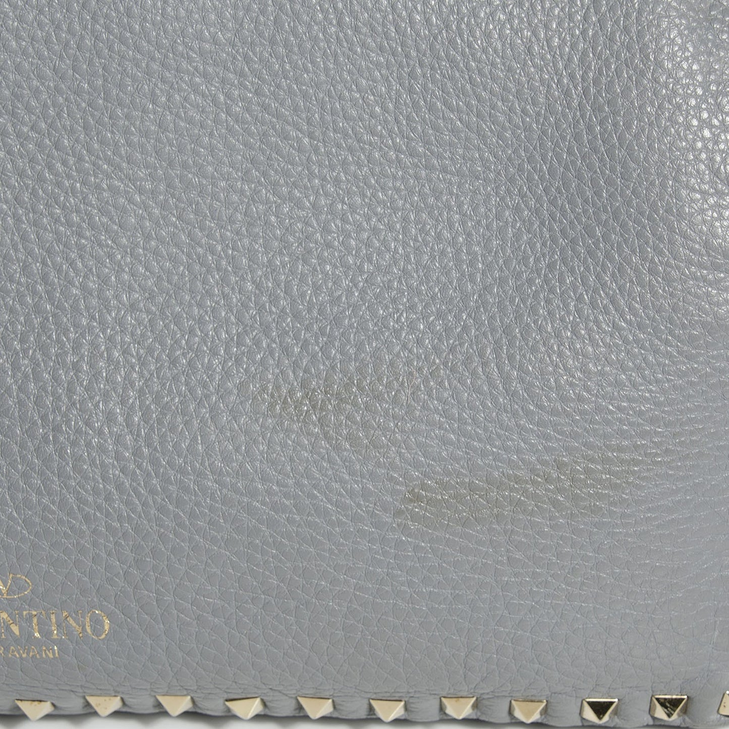 Grained Calfskin Medium Rockstud Reversible Tote Dark Rose Grey