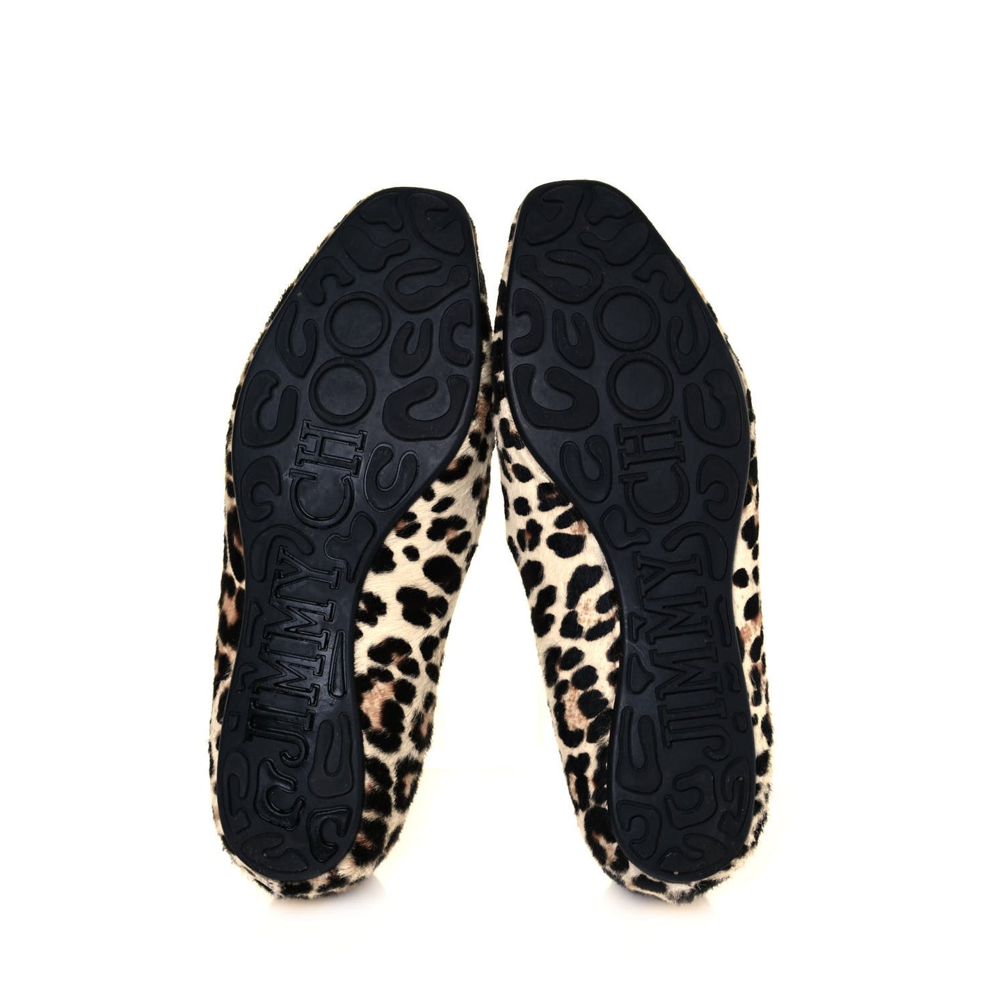 Pony Hair Leopard Wheel Loafers 37.5 Brown