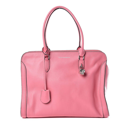 Alexander McQueen Pebbled Calfskin Large Skull Padlock Zip Around Tote Pink 1 of 12