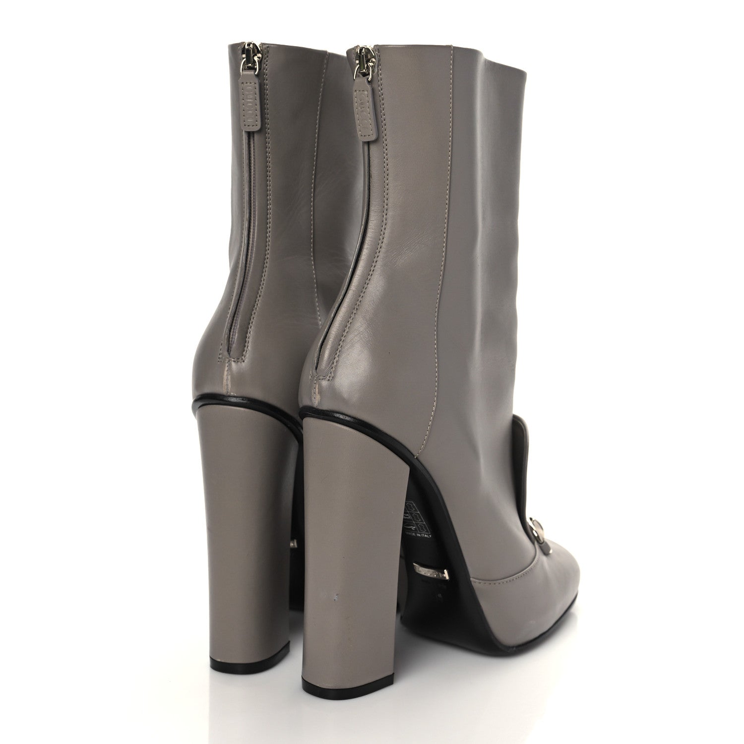 Gucci Calfskin Twiggy Horsebit Boot 39 Storm Grey 4 of 14