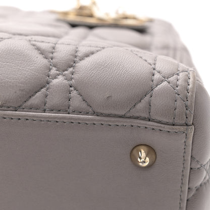 Christian Dior Lambskin Cannage Medium Lady Dior Grey 12 of 12