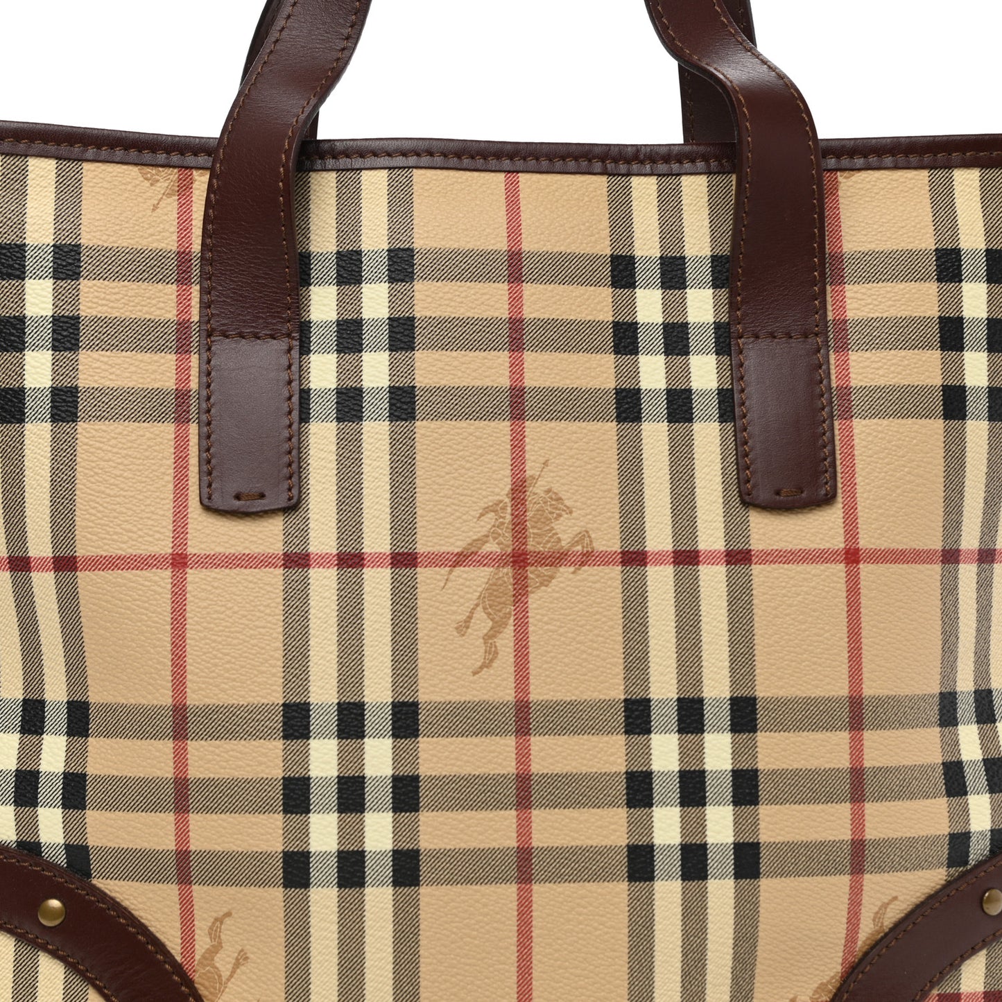 Haymarket Check Studded Tote Chocolate