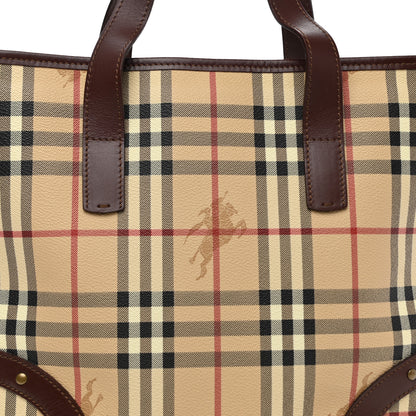 Burberry Haymarket Check Studded Tote Chocolate 7 of 10