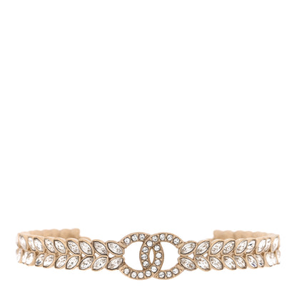Chanel Crystal Sparkling Wheat CC Cuff S Bracelet Gold 1 of 4