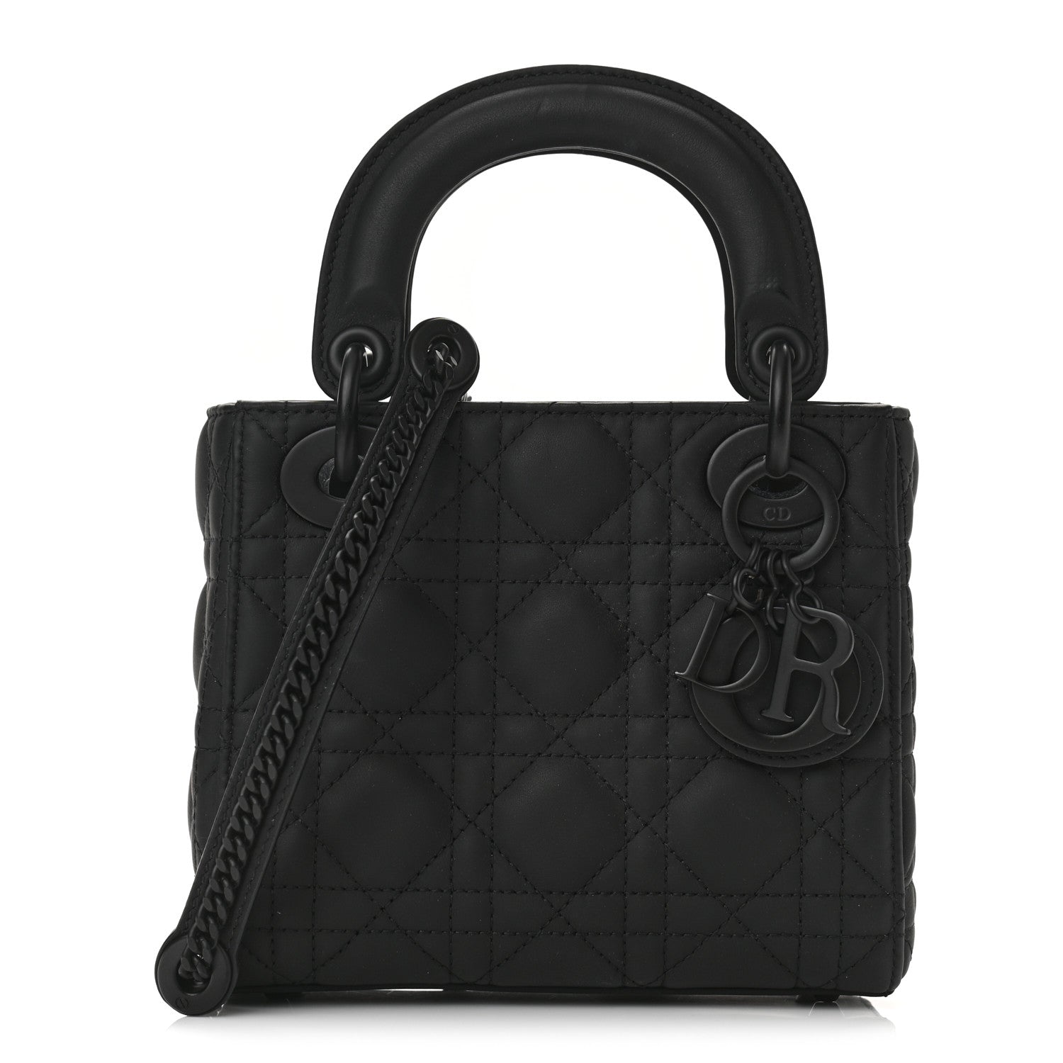 Christian Dior Ultra Matte Calfskin Cannage Mini Lady Dior Black 1 of 10