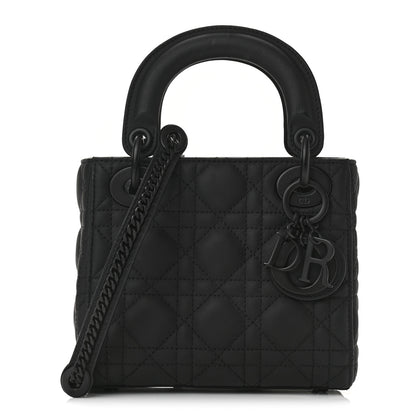 Christian Dior Ultra Matte Calfskin Cannage Mini Lady Dior Black 1 of 10