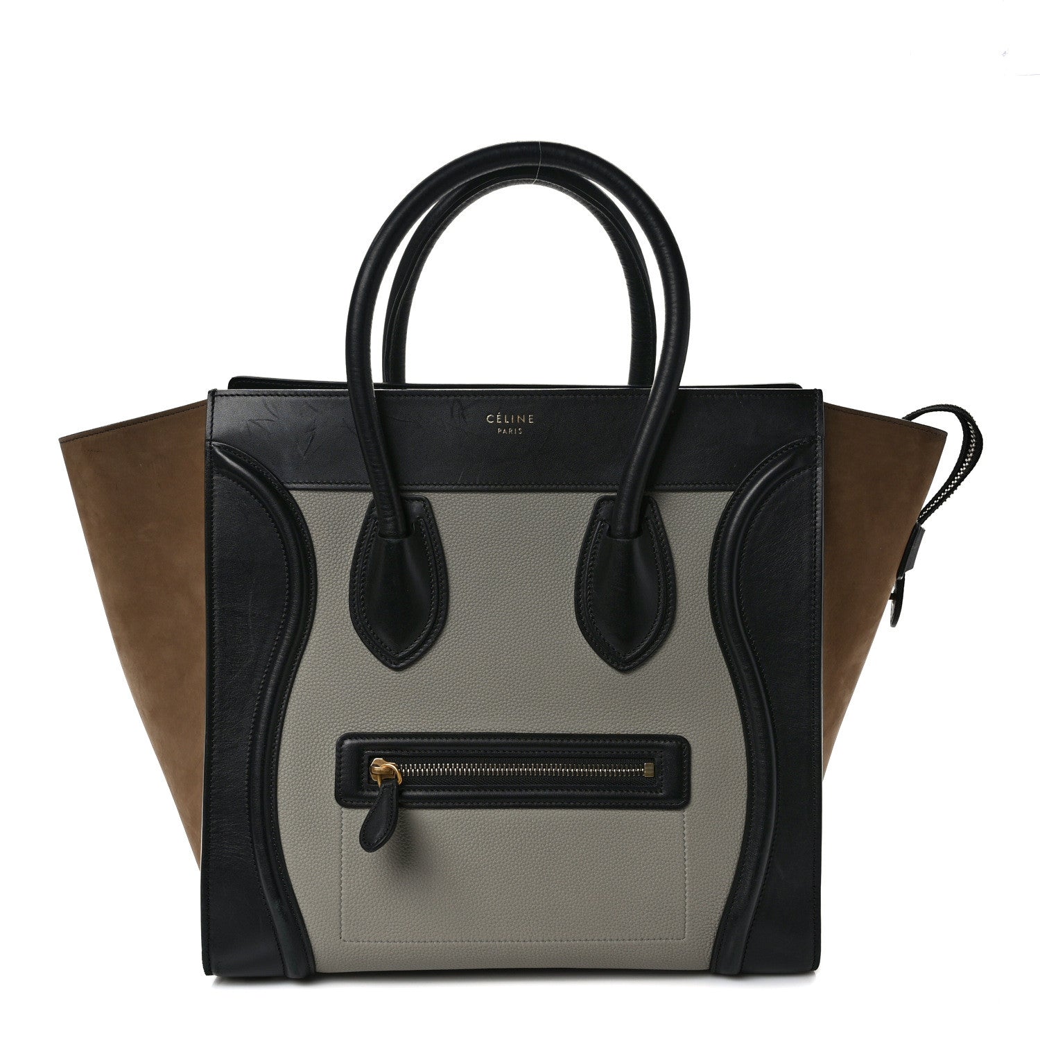 Celine Baby Grained Calfskin Nubuck Mini Tri-Color Luggage Khaki 1 of 11