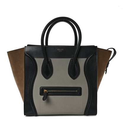 Celine Baby Grained Calfskin Nubuck Mini Tri-Color Luggage Khaki 1 of 11