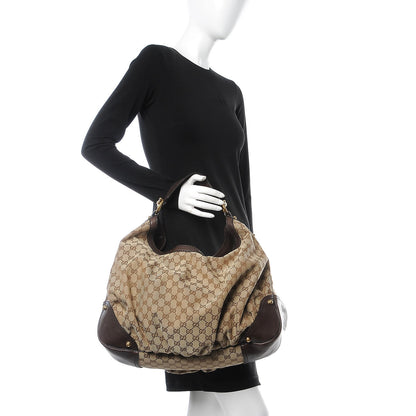Gucci Monogram Large Jockey Hobo Dark Brown 2 of 10