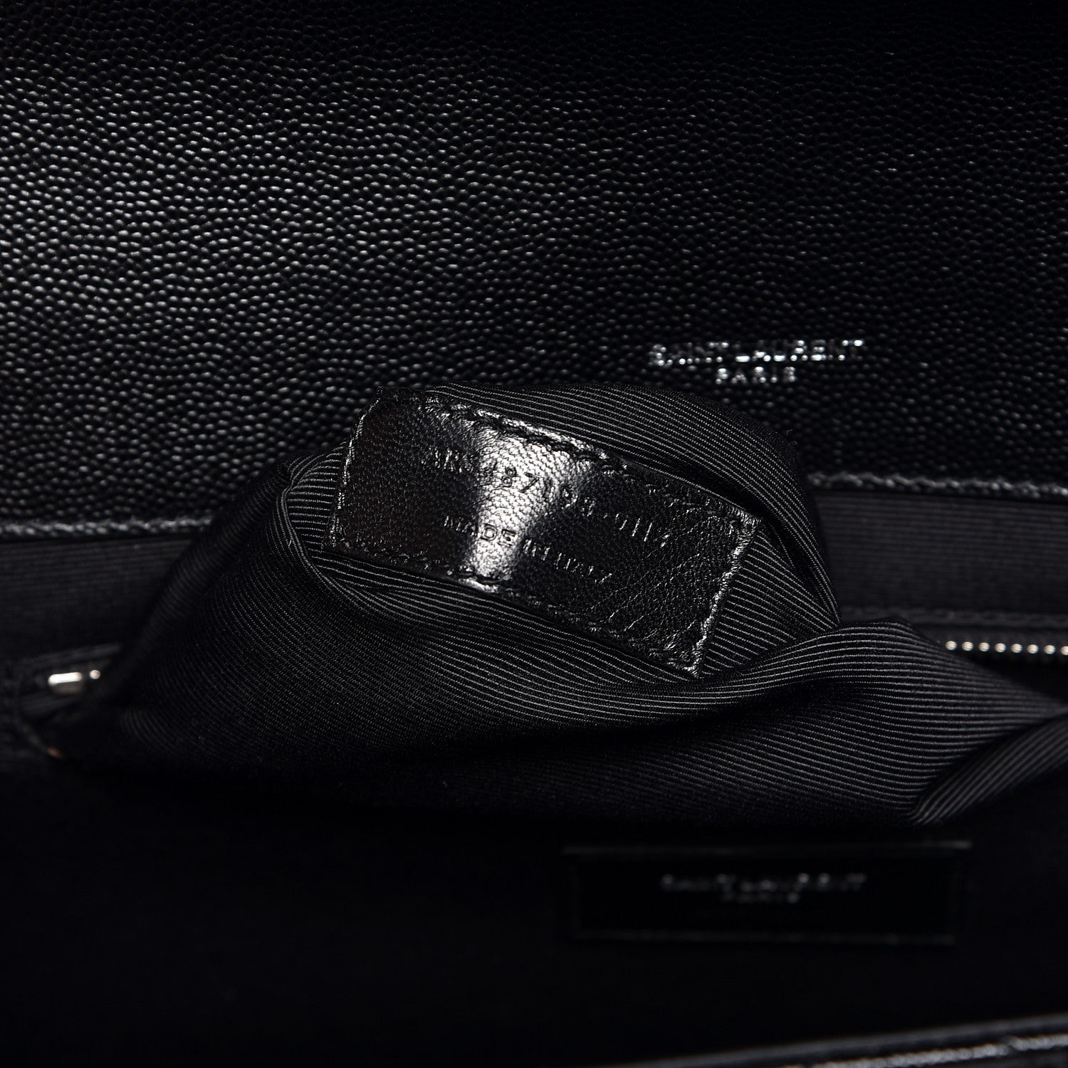 Saint Laurent Grain De Poudre Textured Mixed Matelasse Large Triquilt Monogram Satchel Black 8 of 8