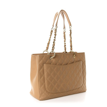 Chanel Caviar Quilted Grand Shopping Tote GST Beige 3 of 14