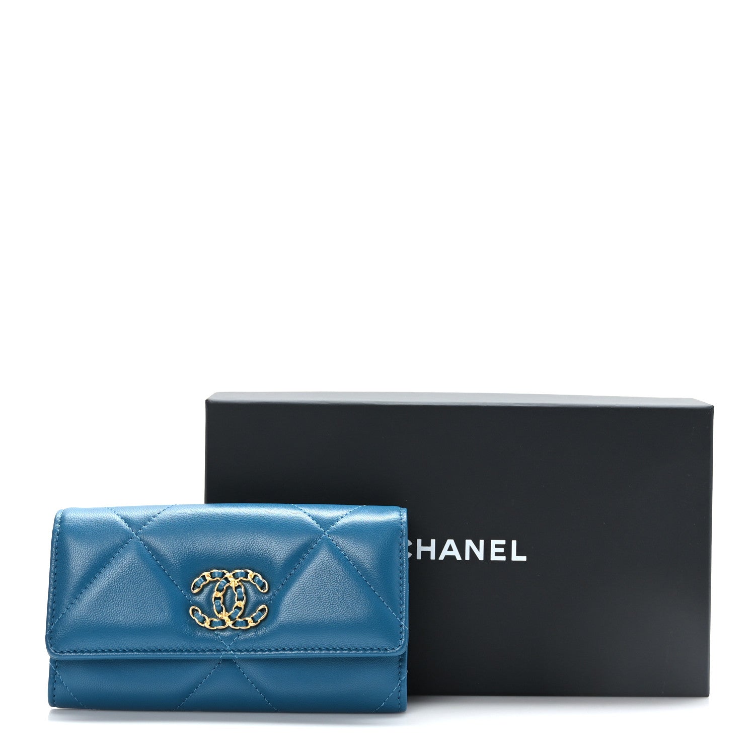 Chanel Lambskin Quilted Chanel 19 Flap Wallet Blue 8 of 8