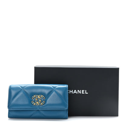 Chanel Lambskin Quilted Chanel 19 Flap Wallet Blue 8 of 8