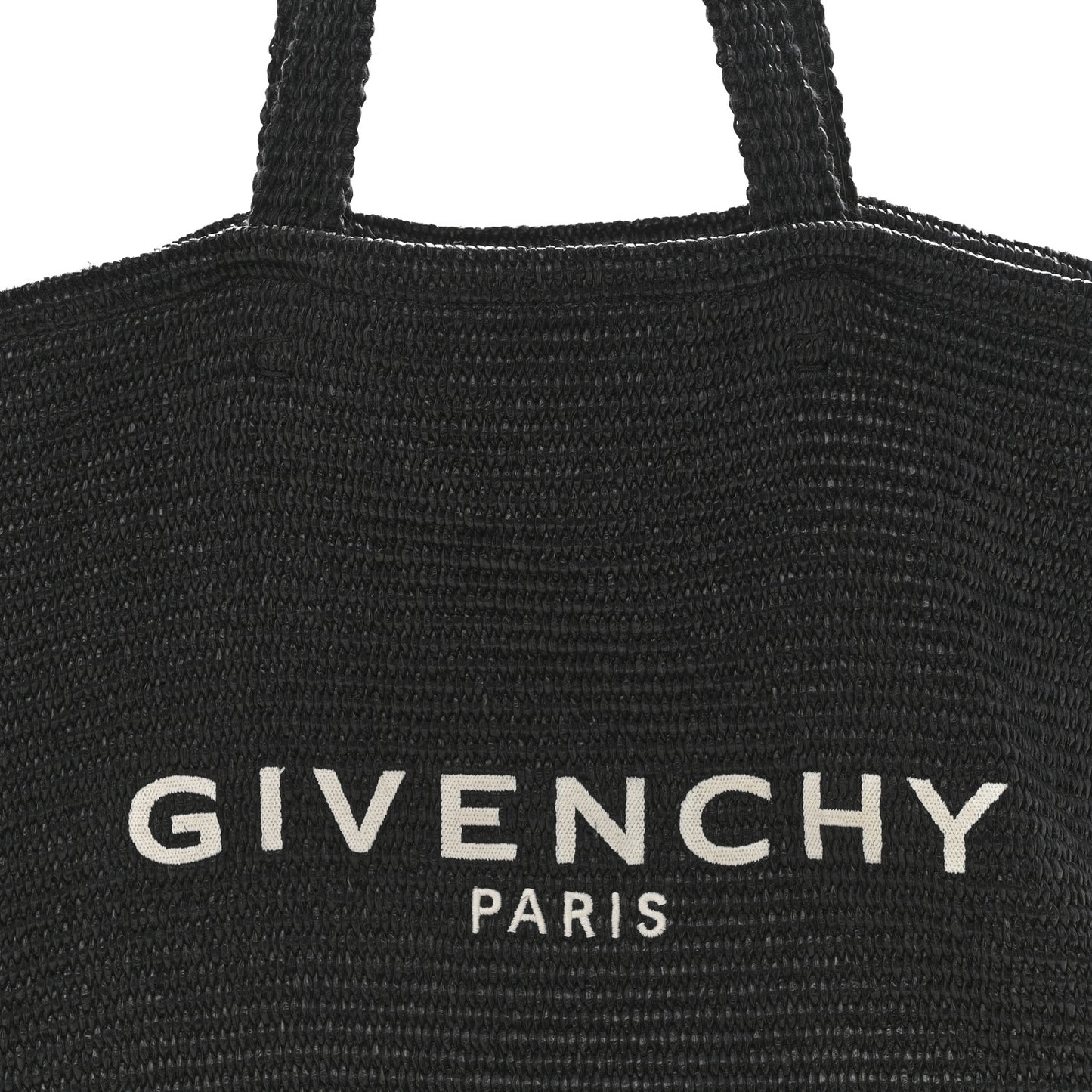 Raffia Large G Shopping Tote Black