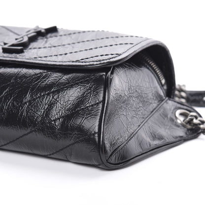 Saint Laurent Crinkled Calfskin Matelasse Monogram Niki Body Bag Black 10 of 10