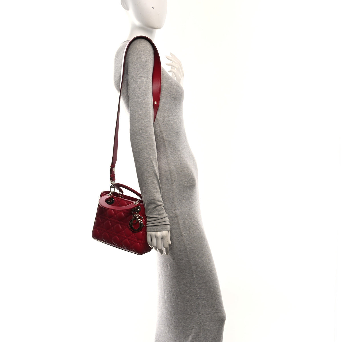 Lambskin Cannage Small My ABCDior Lady Dior Red