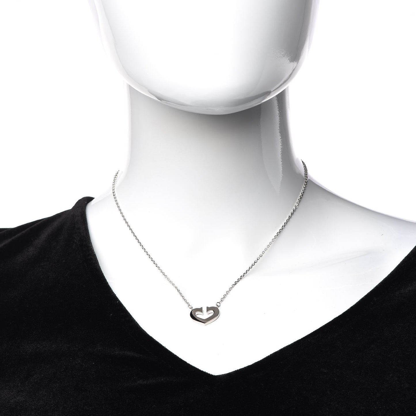 18K White Gold Medium Hearts and Symbols Necklace