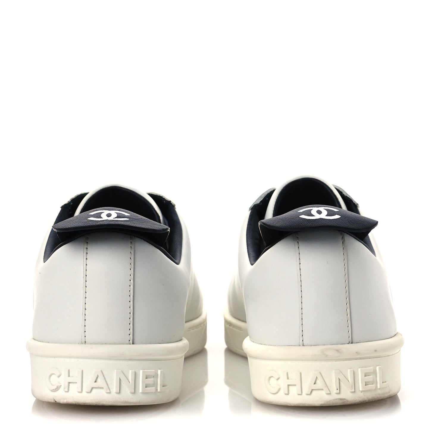 Calfskin Womens CC Sneakers 38.5 White