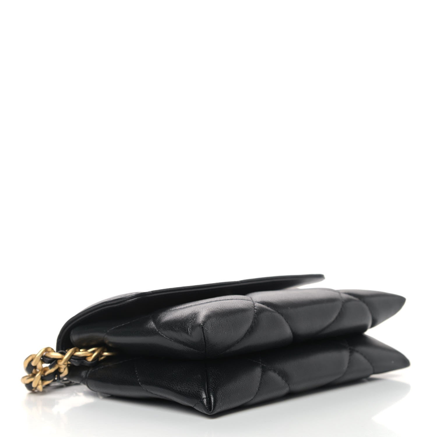 Chanel Lambskin Quilted Chanel 19 Flap Clutch Black 4 of 9