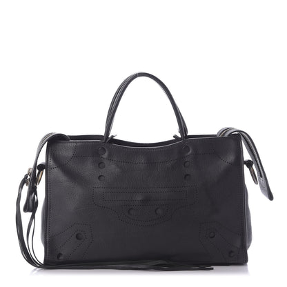 Balenciaga Veau Soyeux Perforated Blackout Hardware S City Black 1 of 9