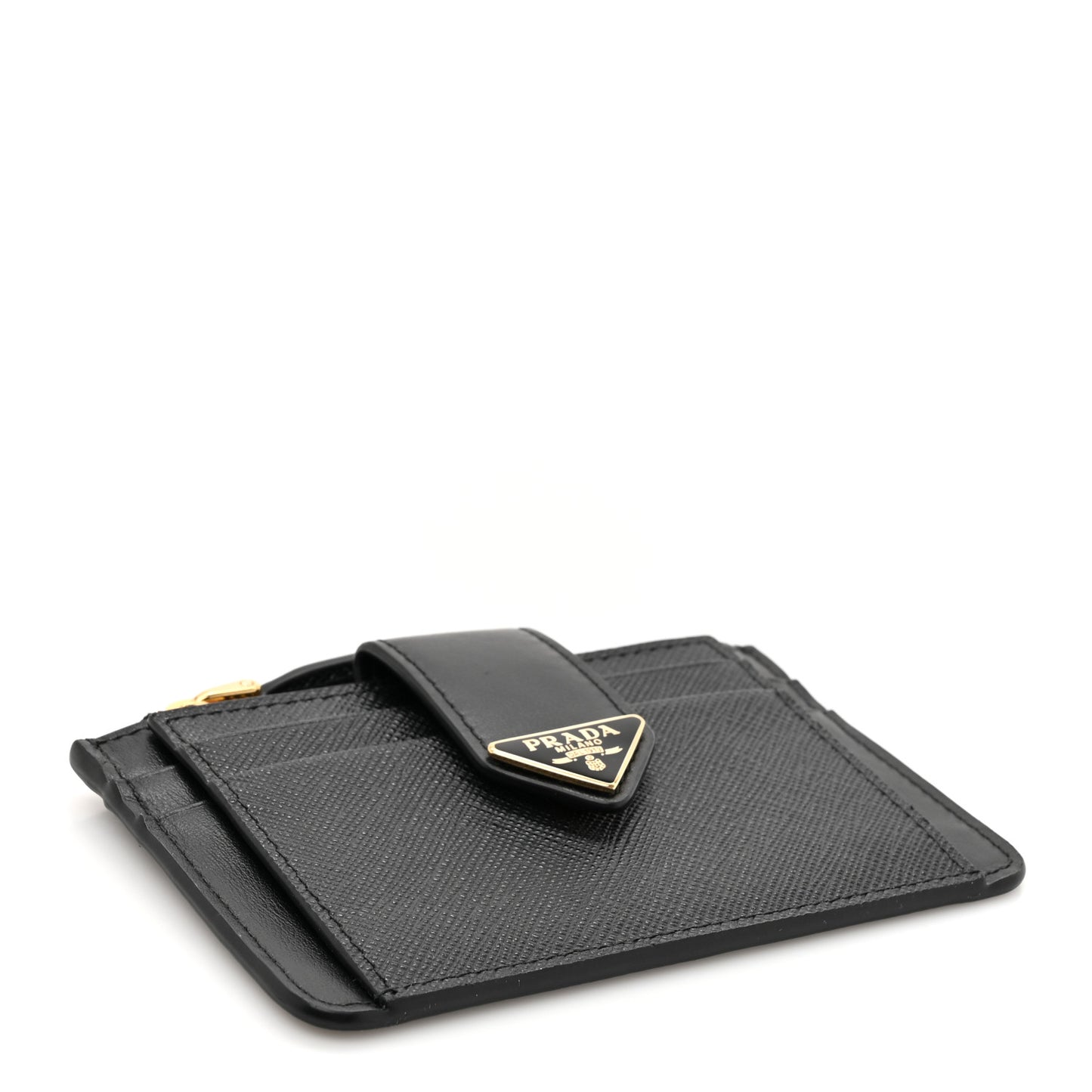 Saffiano Metal Coin Case Card Holder Black