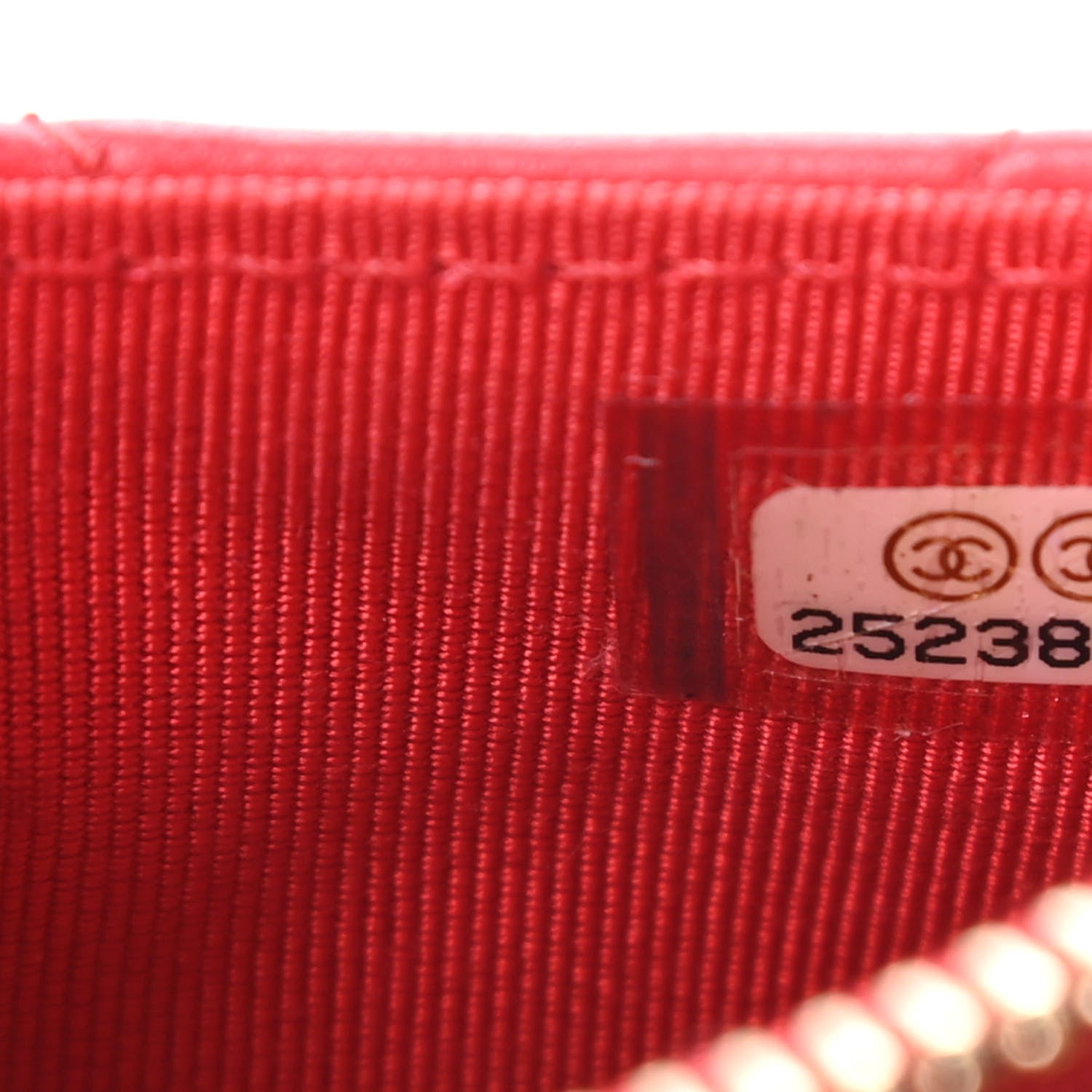 Chanel Lambskin Quilted Zip Card Holder Red 9 of 10