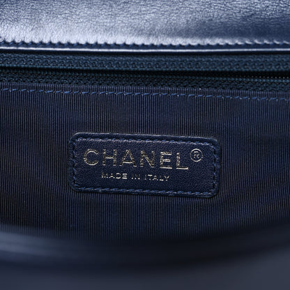 Chanel Lambskin Quilted New Medium Boy Flap Dark Navy Blue 6 of 14