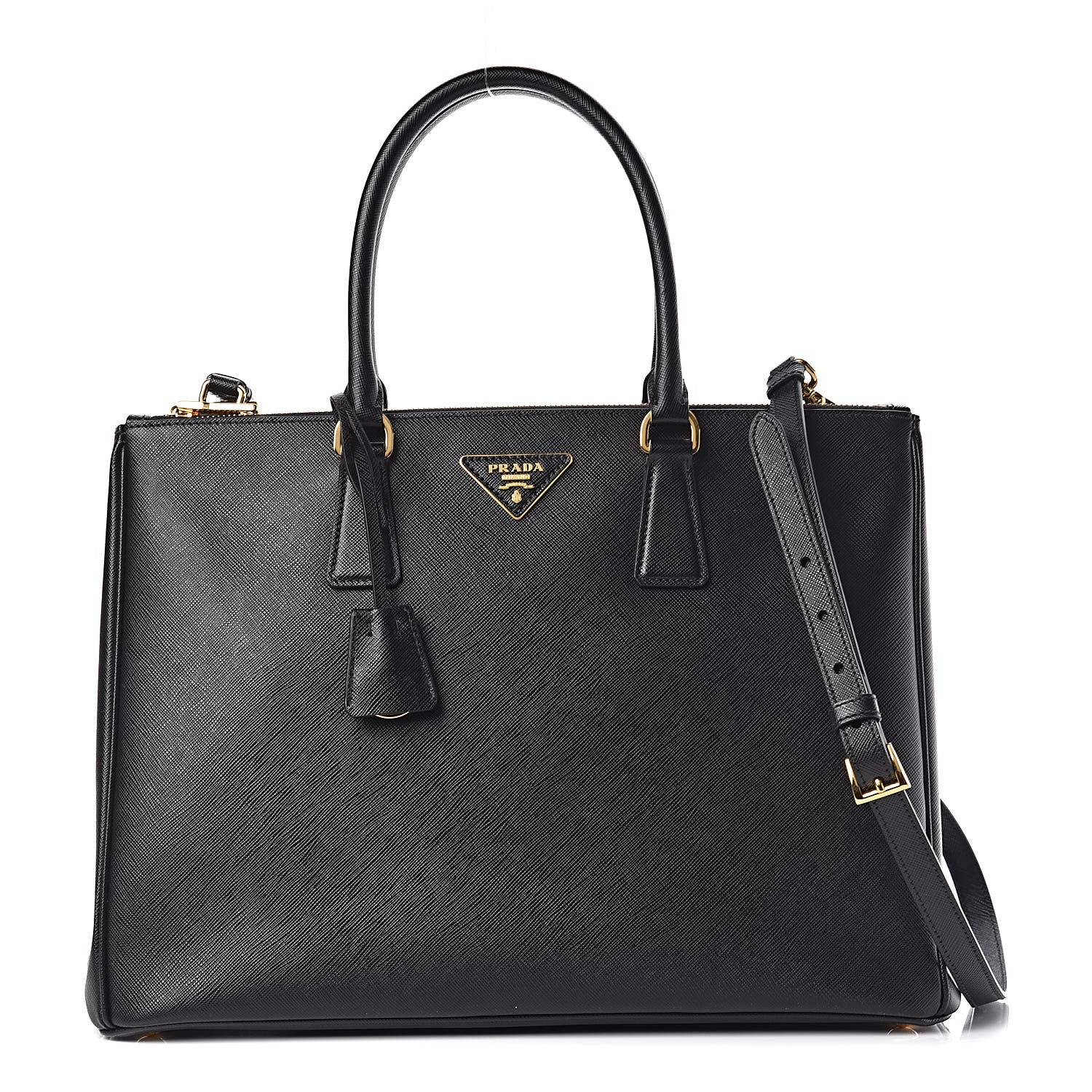 Prada Saffiano Large Galleria Double Zip Tote Black 1 of 10