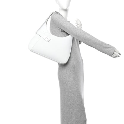 Salvatore Ferragamo Soft Calfskin Large Gancini Arch Hobo Optic White 2 of 14