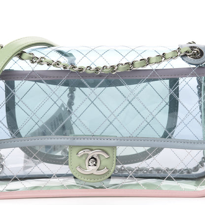 Chanel Lambskin PVC Quilted Medium Coco Splash Flap Blue Green 8 of 10