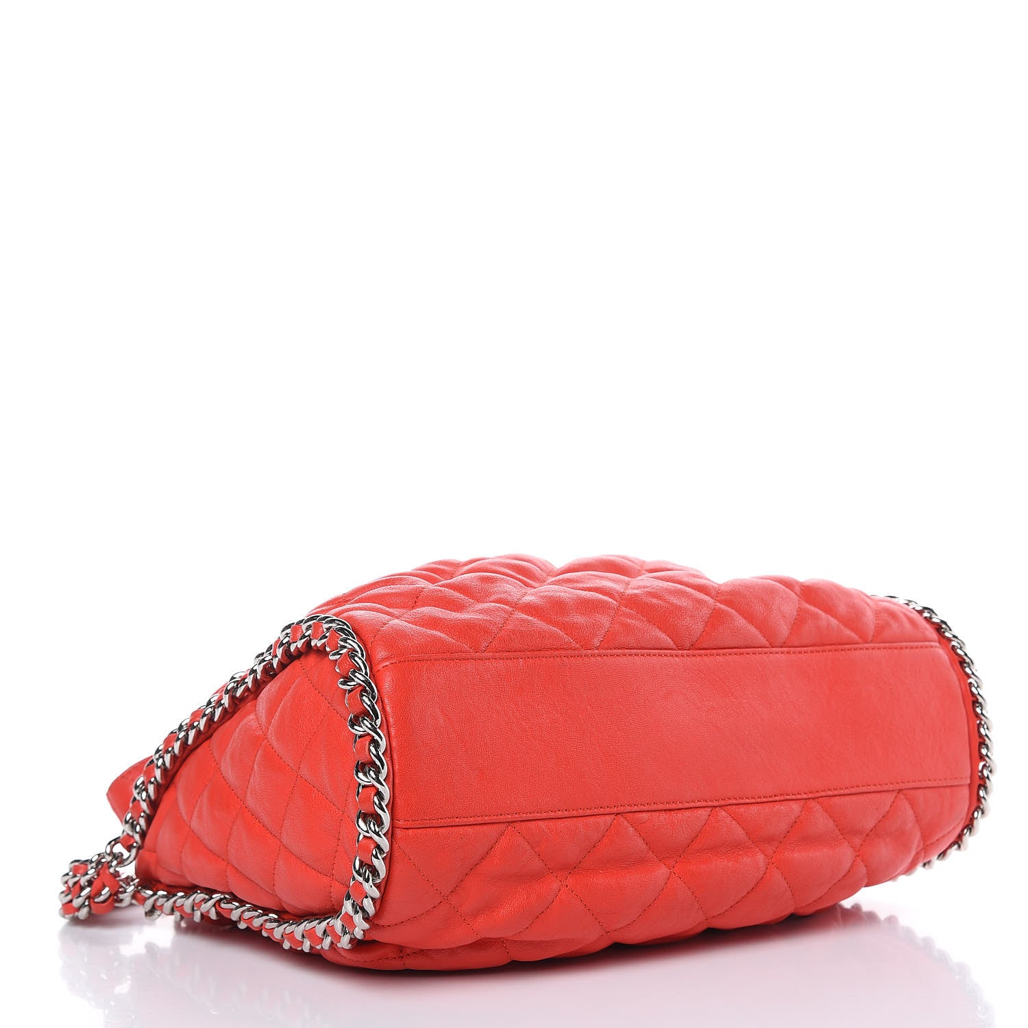 Chanel Washed Lambskin Chain Around Hobo Red 4 of 10