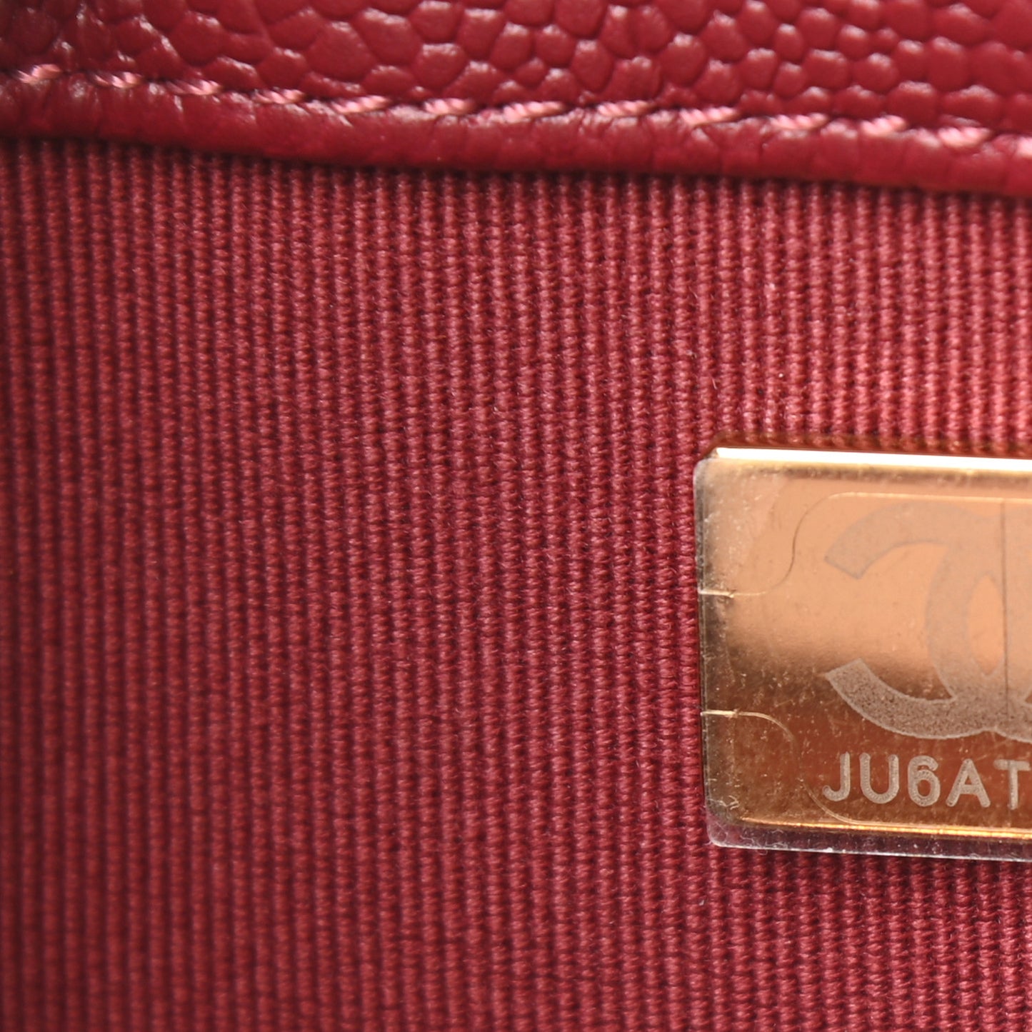 Caviar Quilted Small Boy Flap Dark Red