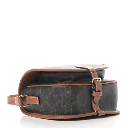 Celine Triomphe Canvas Medium Folco Bag Tan 3 of 4