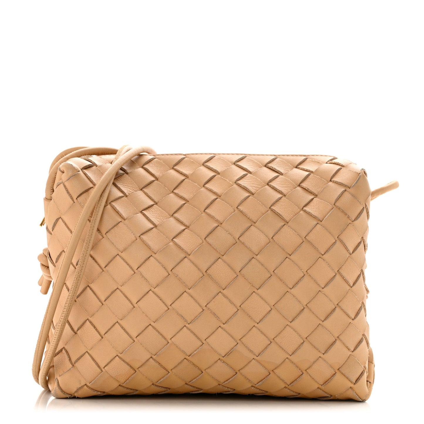 Nappa Intrecciato Small Loop Camera Bag Almond