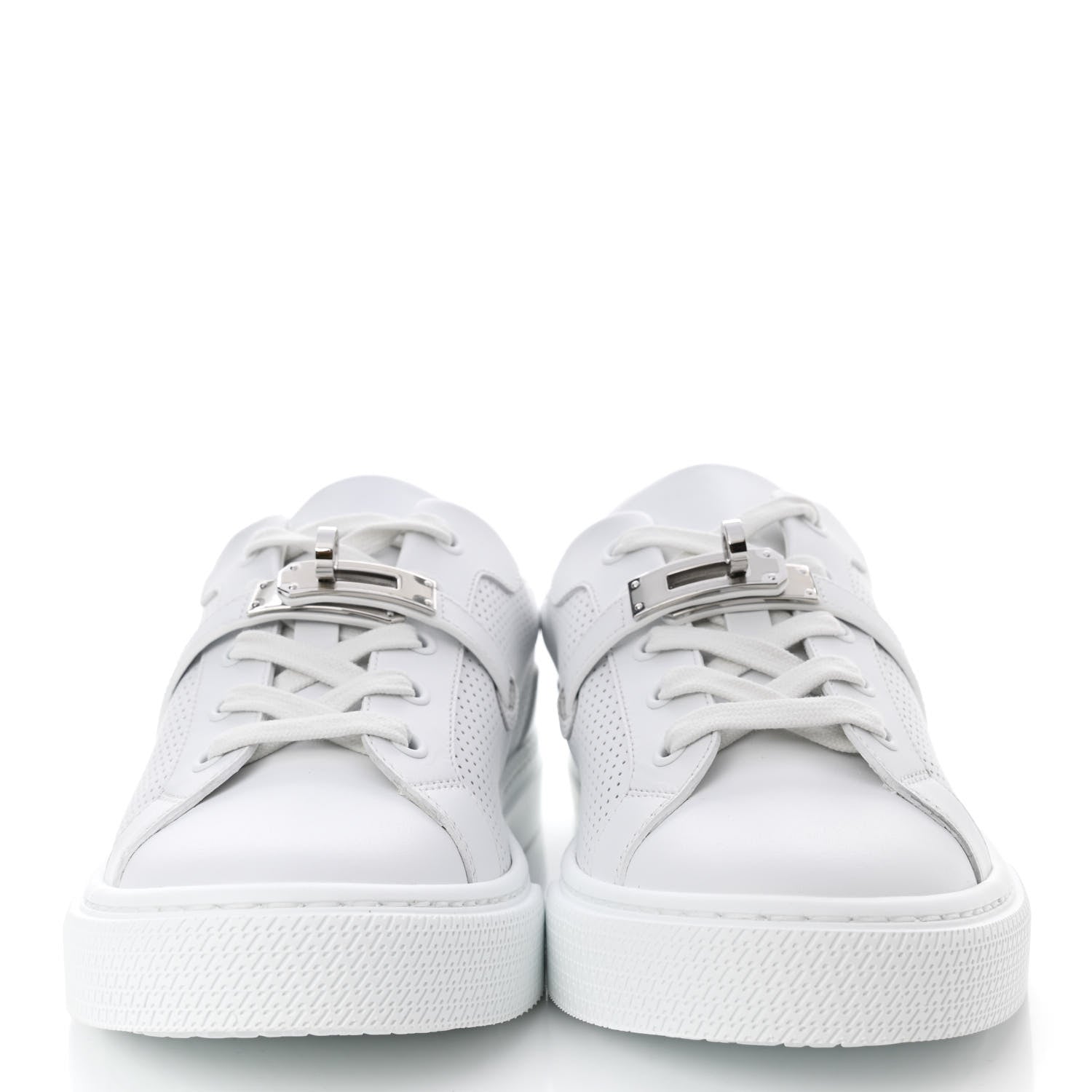 Hermes Calfskin Perforated Day Sneakers 38 White 2 of 8