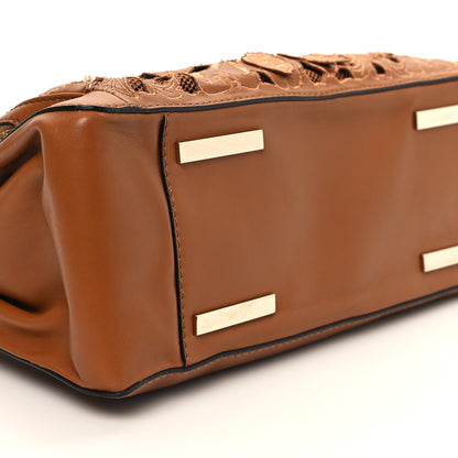 Valentino Garavani Vitello Lace Demetra Satchel Cognac 8 of 11