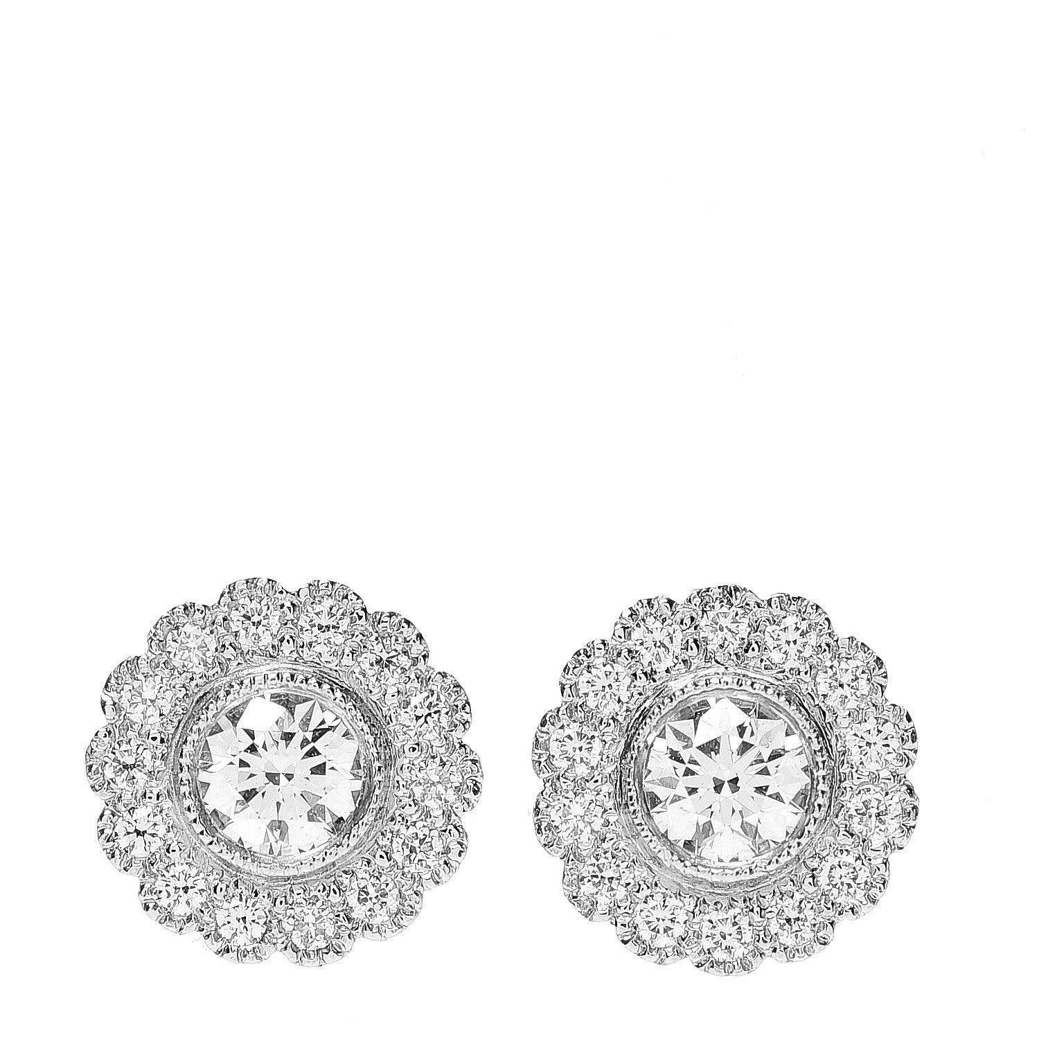 Tiffany Platinum Diamond Enchant Flower Earrings 1 of 4