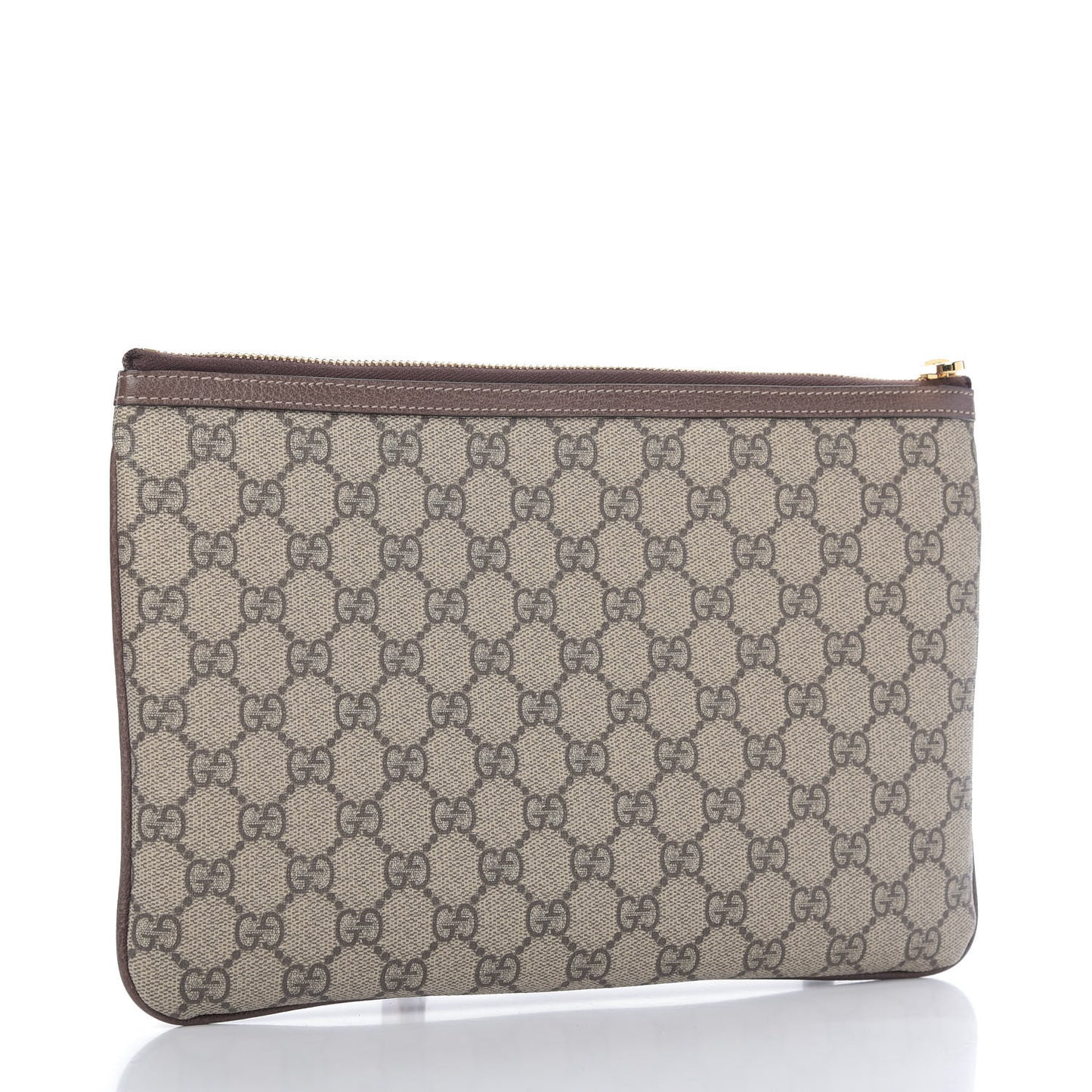 GG Supreme Monogram Large Ophidia Pouch Clutch Brown