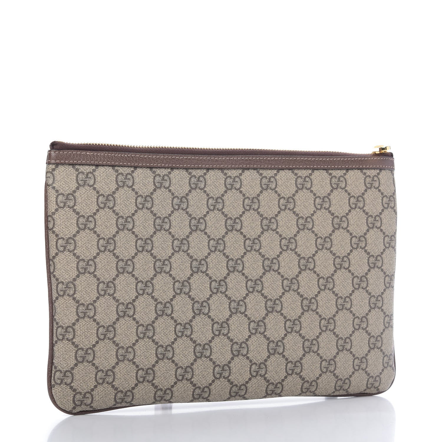 Gucci GG Supreme Monogram Large Ophidia Pouch Clutch Brown 3 of 9