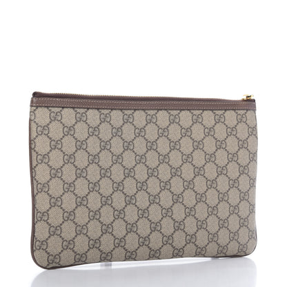 Gucci GG Supreme Monogram Large Ophidia Pouch Clutch Brown 3 of 9