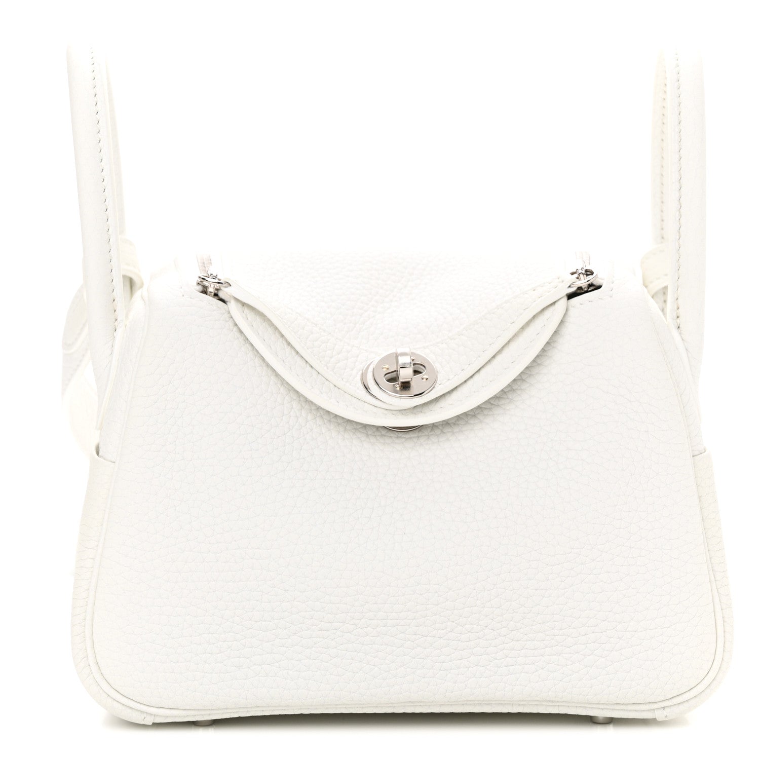 Hermes Taurillon Clemence Mini Lindy 20 New White 1 of 11