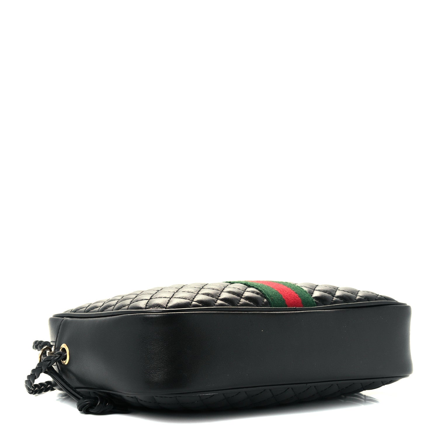 Gucci Calfskin Web Trapuntata Small GG Shoulder Bag Black 4 of 11