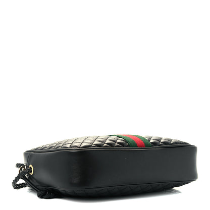 Gucci Calfskin Web Trapuntata Small GG Shoulder Bag Black 4 of 11